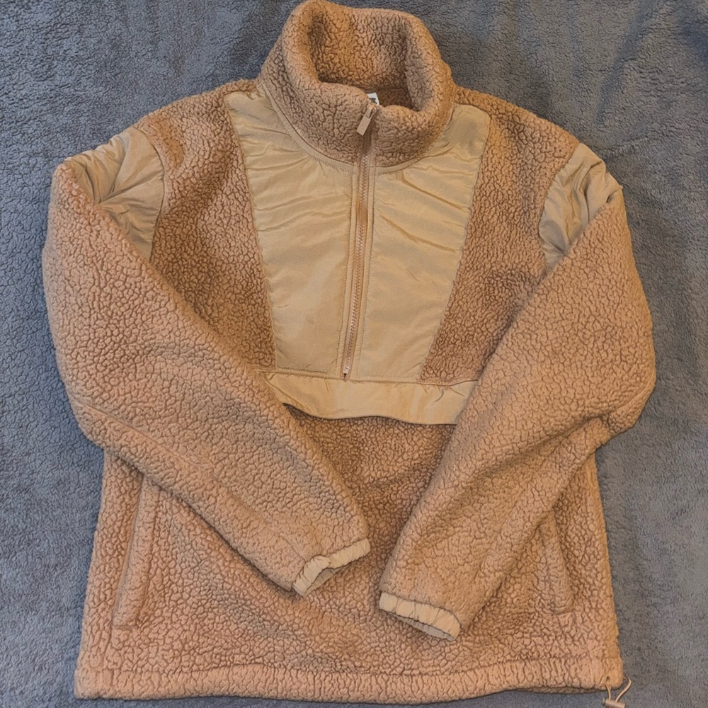 PINK Victoria's Secret Tan Sherpa Pullover